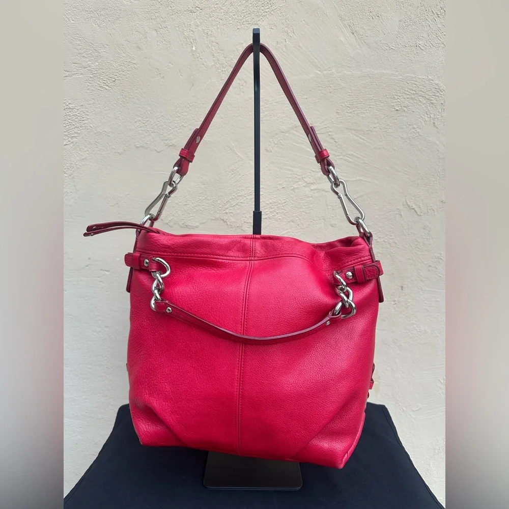 🌹Y2K Red Coach Brooke Leather Shoulder Bag 14142 🌹 - Picture 1 of 9